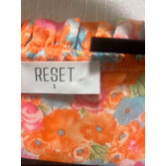 RESET BY JANE Orange Floral  print Lexi Mini Dress size S NWOT$168 - Picture 5 of 5